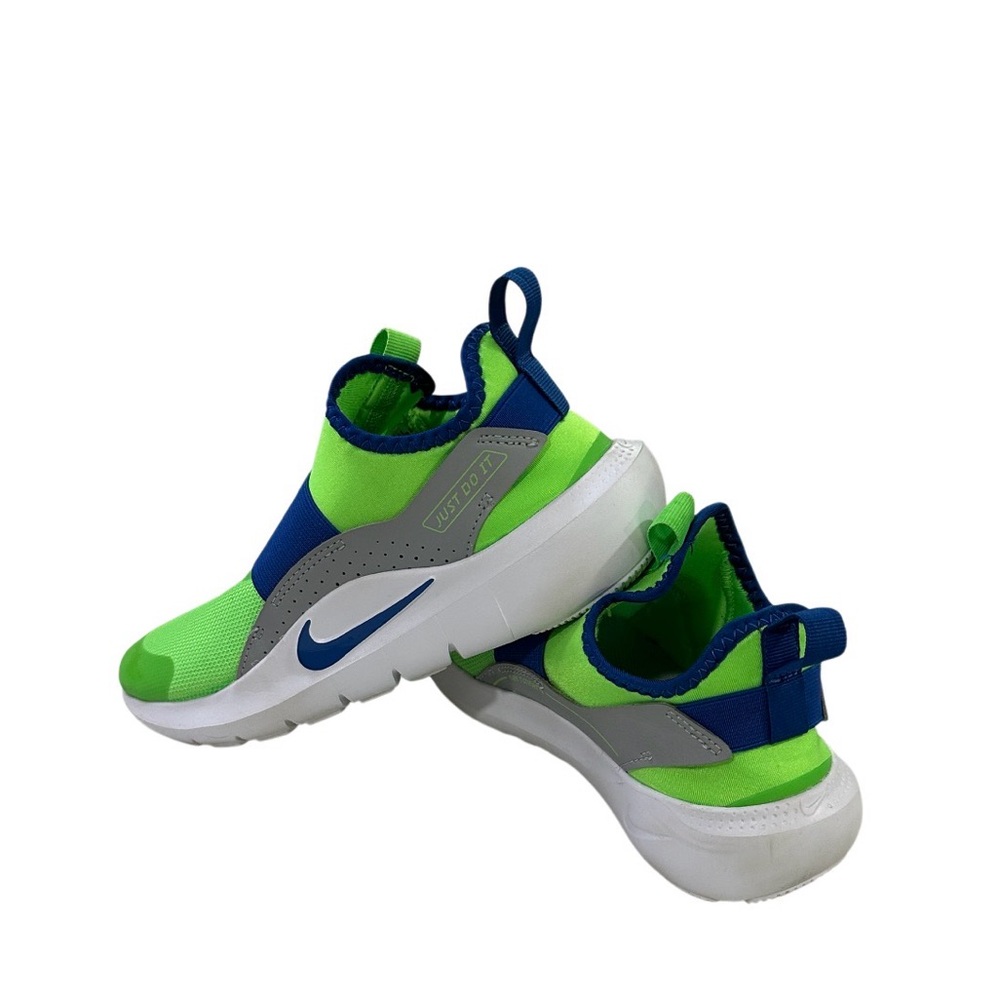 Nike Flex Runner Little Kid Boys Running Shoes- Lime/Blue Size 4 - Picture 4 of 6